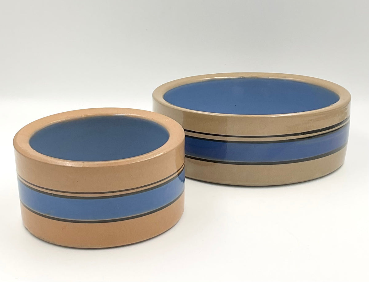 Blue Banded Stoneware Bowl | Pet Bowl Style 7.5"