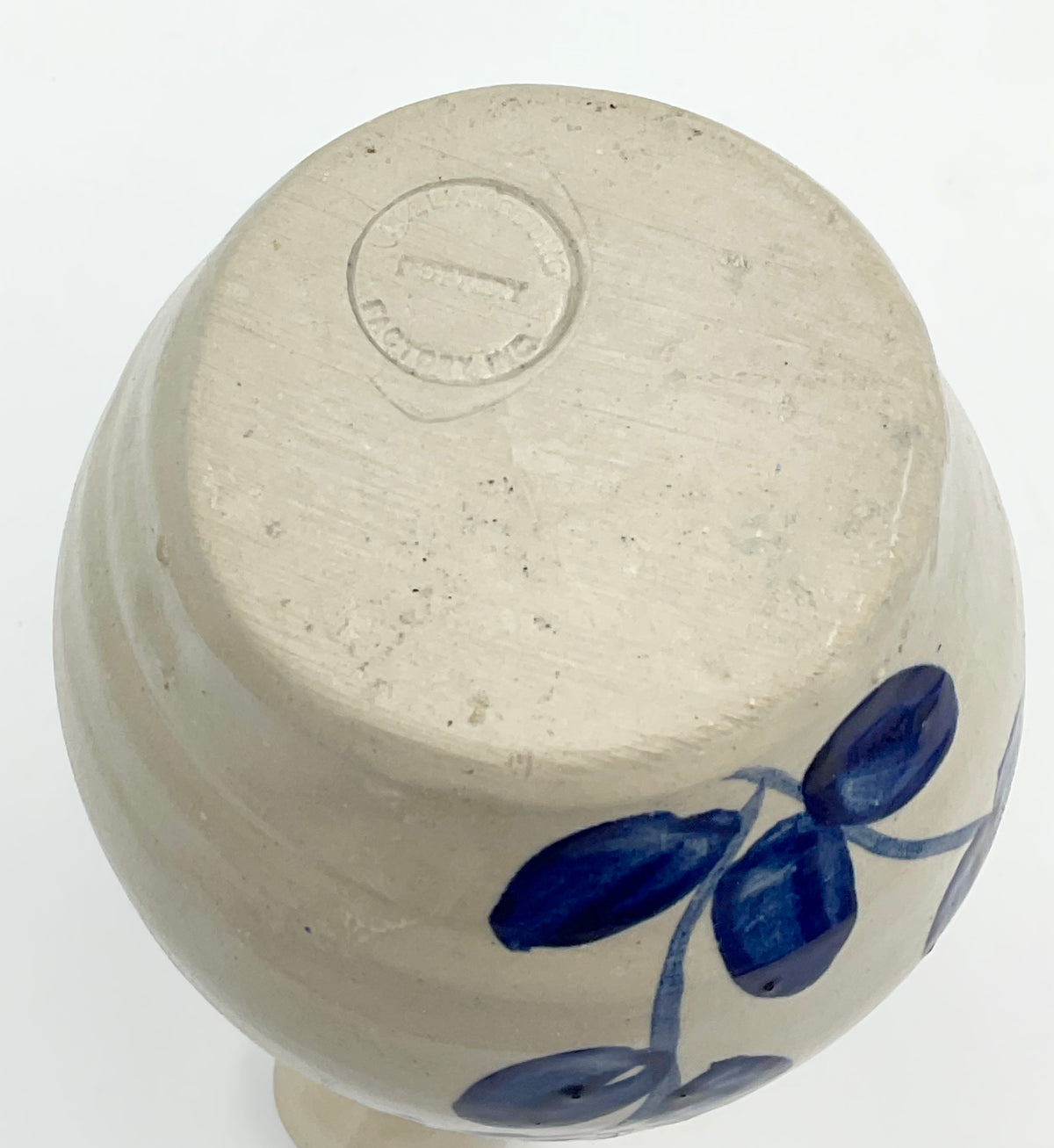 Williamsburg Pottery Blue Floral Stoneware Pitcher
