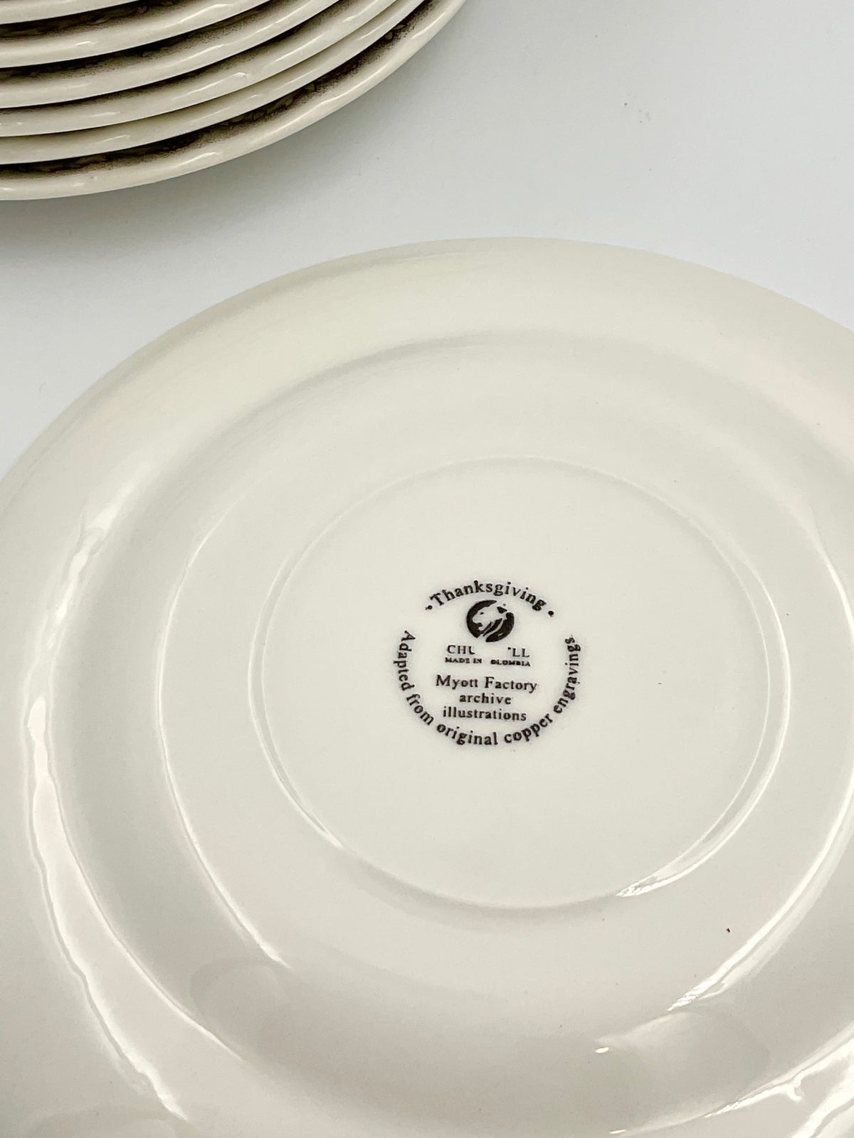 Vintage Churchill Thanksgiving Turkey 7-Inch Plates, Set of 4