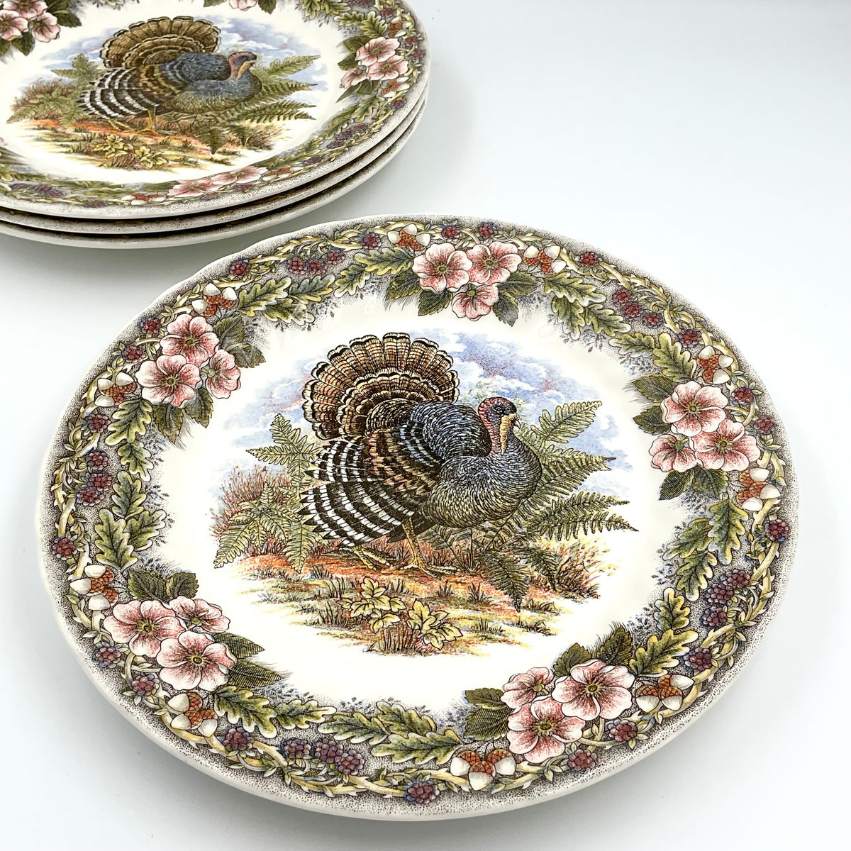 Churchill Thanksgiving Turkey 10-Inch Dinner Plates, Set of 4