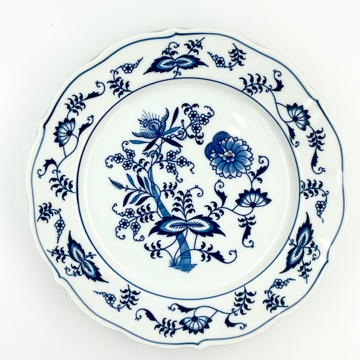 Vintage Blue Danube Salad Plates, Set of 4 | 8.75” Blue Onion | Japan