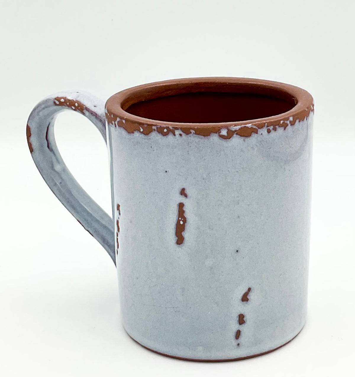 Rustic Blue Bird & Floral Pottery Mugs | Set of 2