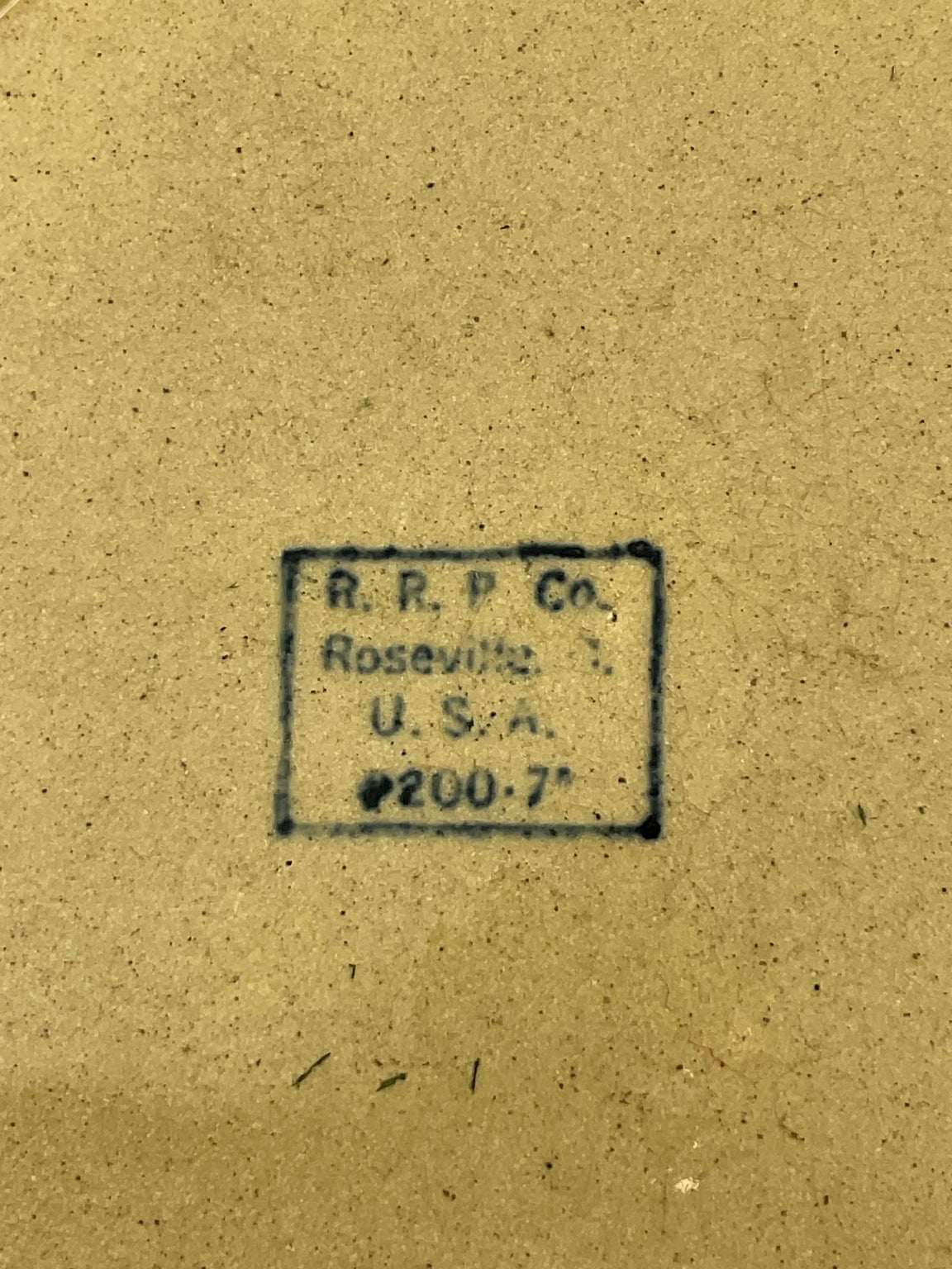 R.R.P. Co. Roseville U.S.A. 200-7 maker mark