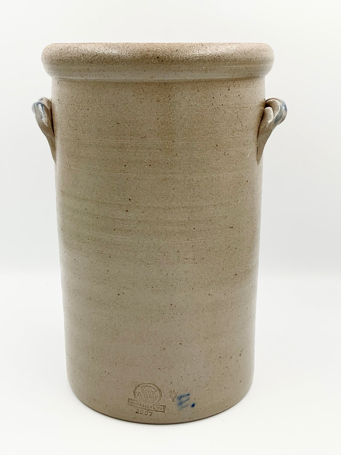Back of Rowe Pottery Works vase with maker stamp