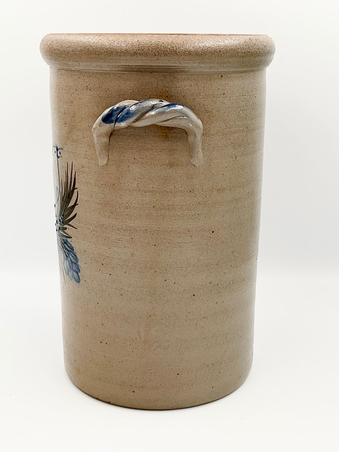 Opposite twisted handle and attachment detail on Rowe vase