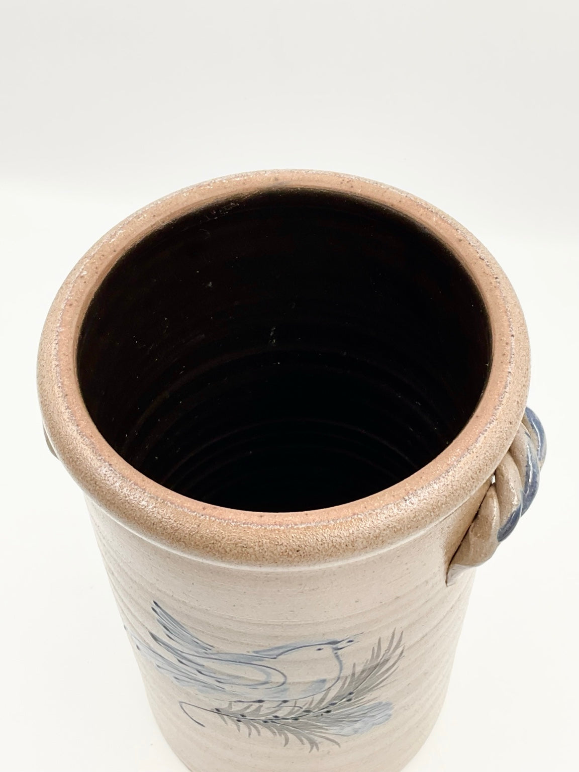 Top view of Rowe vase with dark brown glazed interior