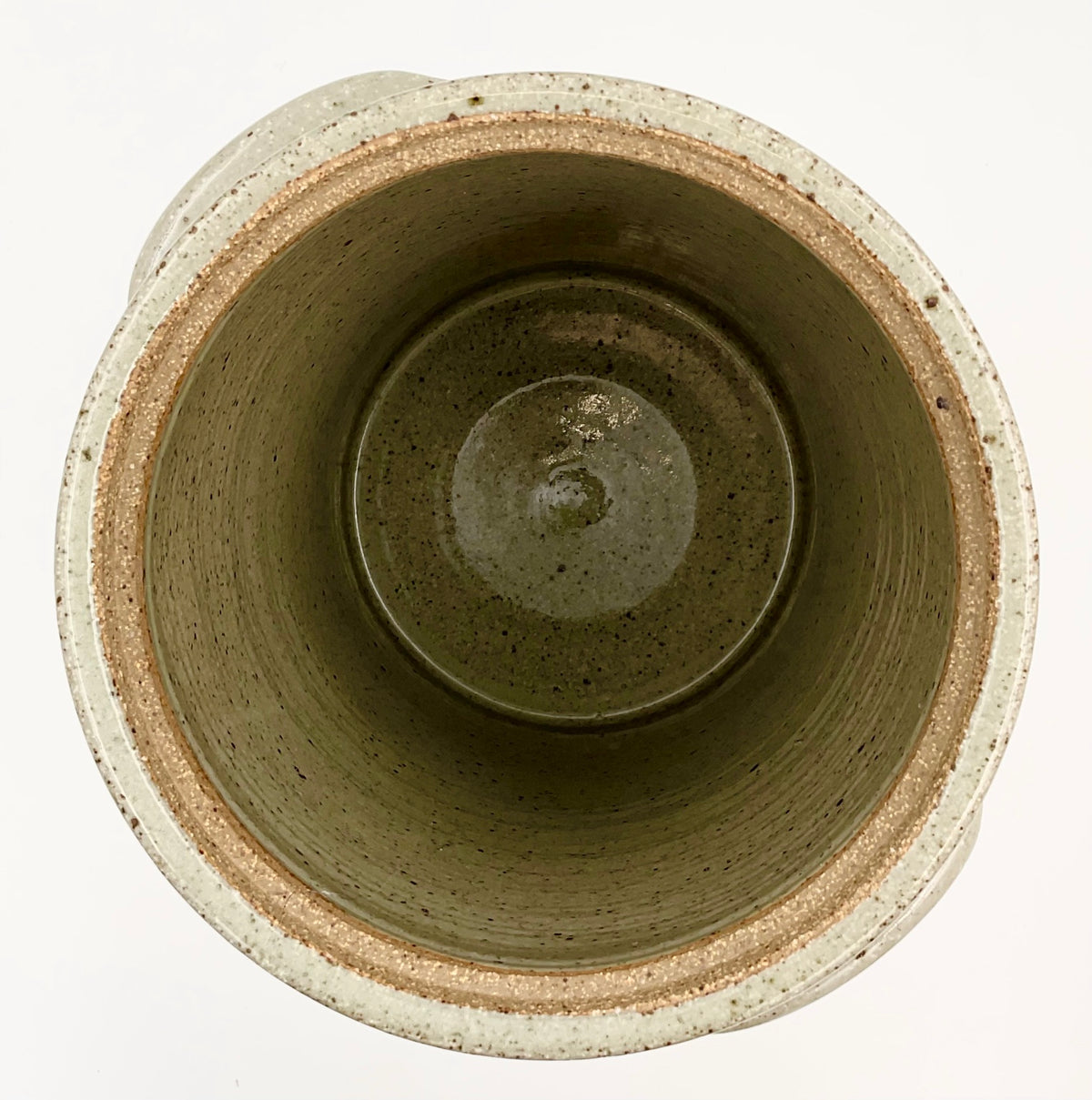 Interior and rim of Baumann glazed stoneware vase