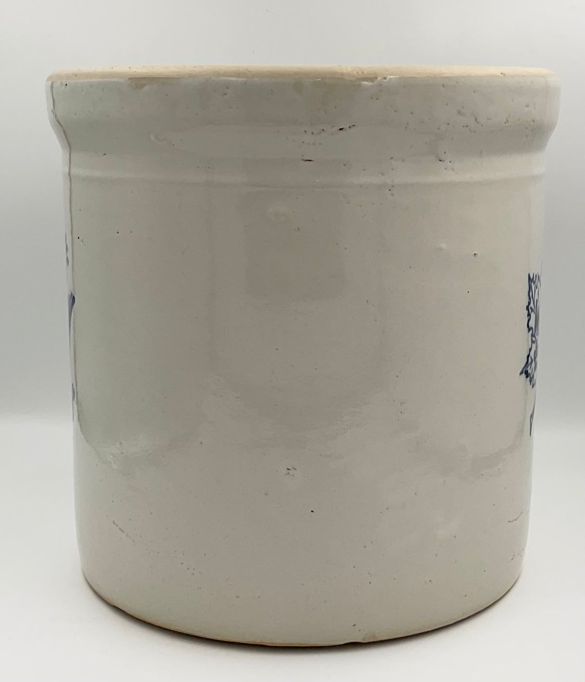 Western Stoneware No. 2 Crock – Cobalt Blue Floral & Maple Leaf