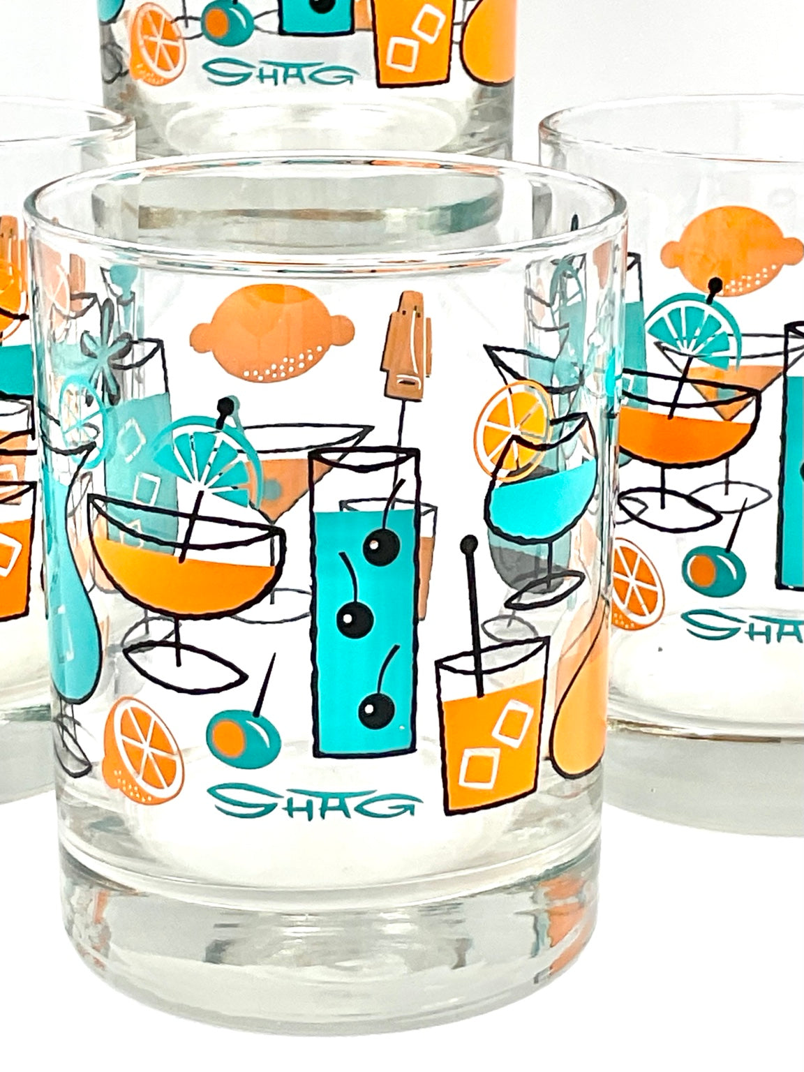 SHAG signature and cocktail artwork detail