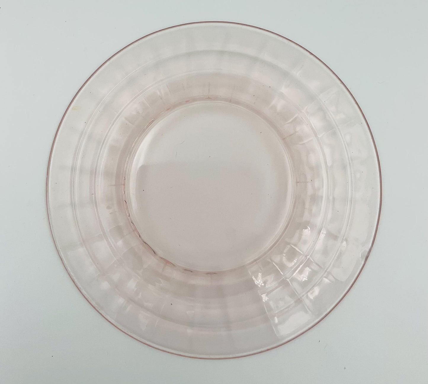 Vintage Anchor Hocking Pink Depression Glass, Block Optic Pattern Salad Plate