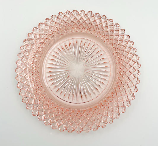 Vintage Anchor Hocking Miss American Pink Bread Plates