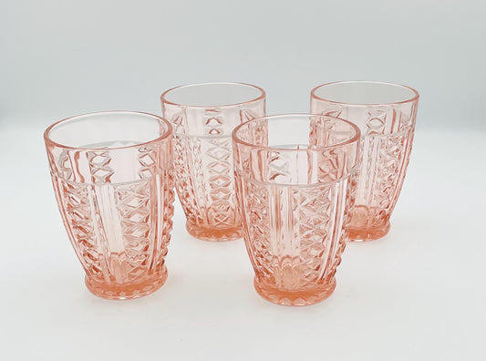Vintage Anchor Hocking Pink Diamond Pattern Tumbler