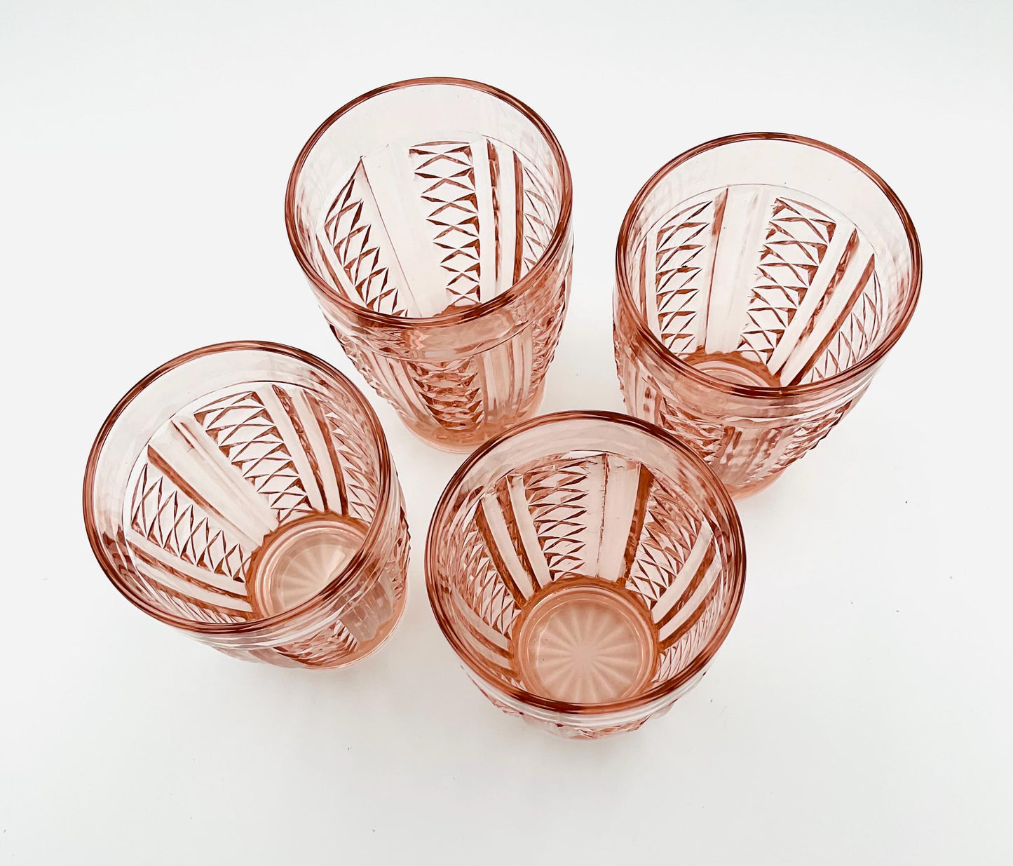 Vintage Anchor Hocking Pink Diamond Pattern Tumbler