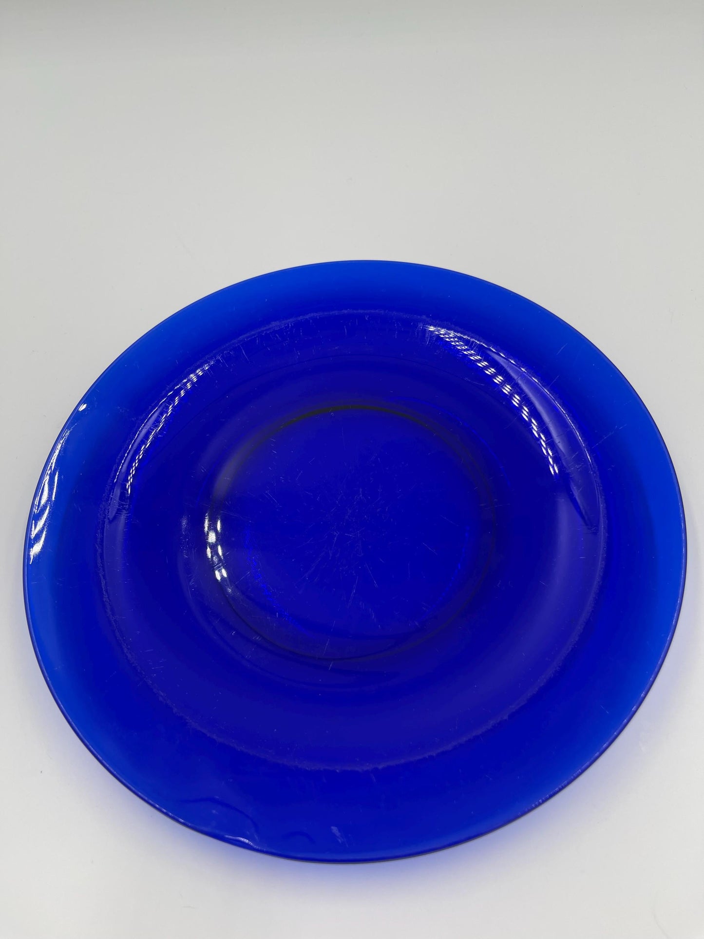 Vintage Cobalt Blue Glass Salad Plate