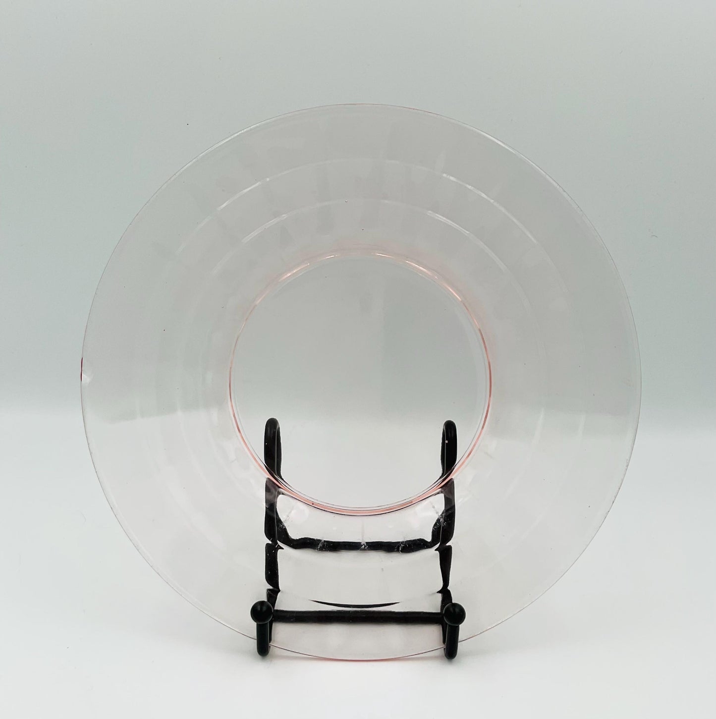 Vintage Anchor Hocking Pink Depression Glass, Block Optic Pattern Salad Plate