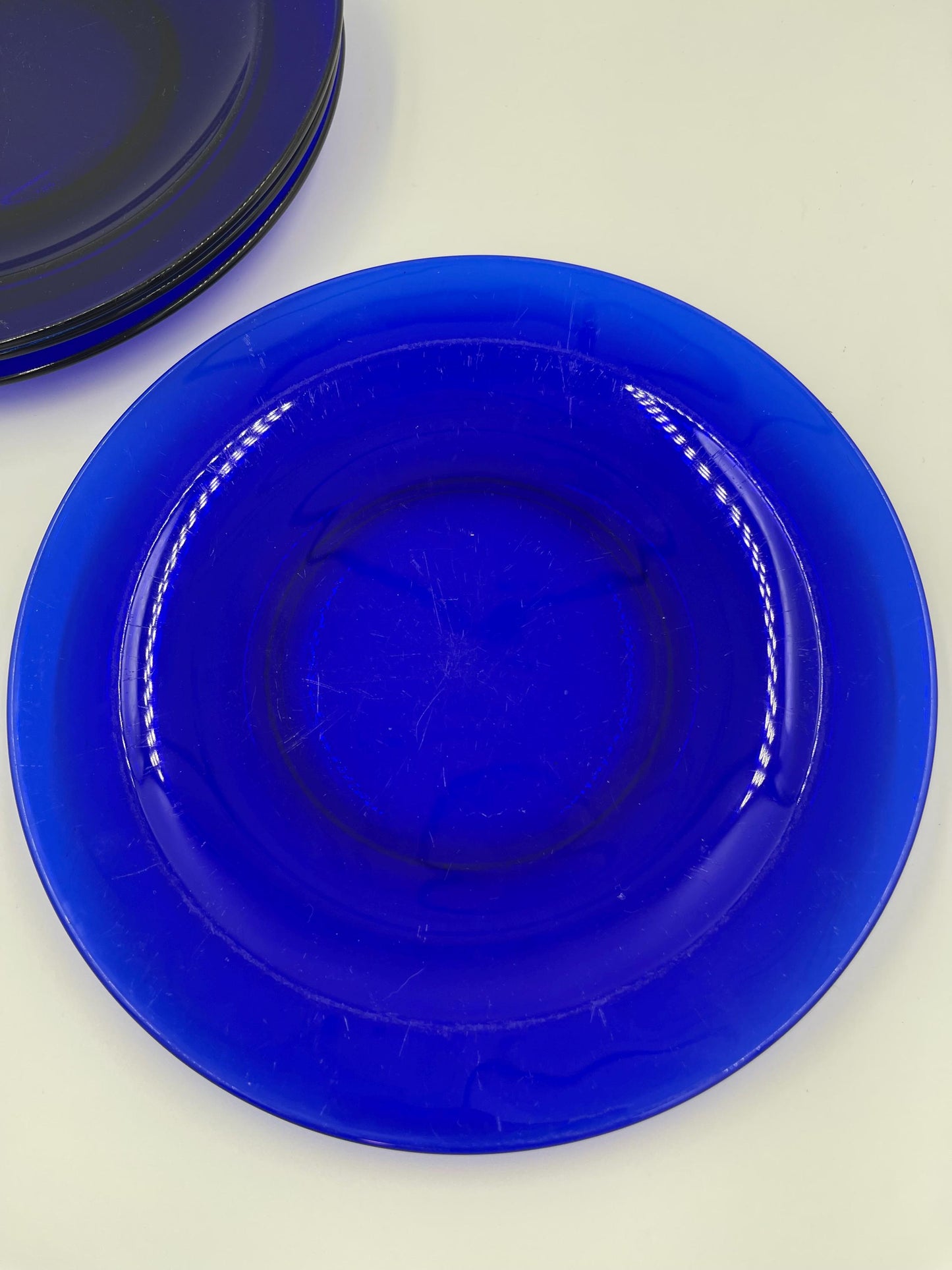 Vintage Cobalt Blue Glass Salad Plate