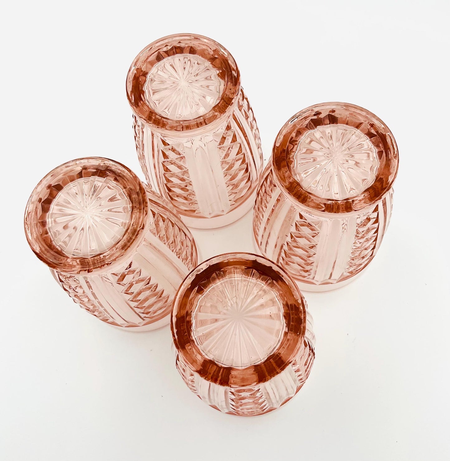 Vintage Anchor Hocking Pink Diamond Pattern Tumbler
