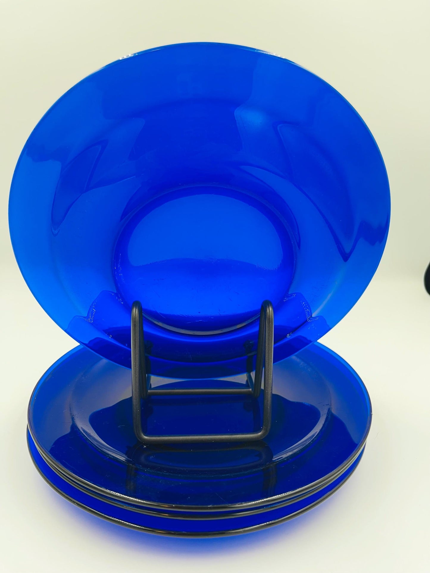 Vintage Cobalt Blue Glass Salad Plate