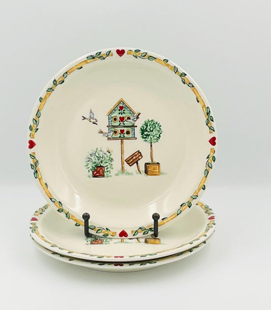 Vintage Thomson Pottery Birdhouse Salad Plates