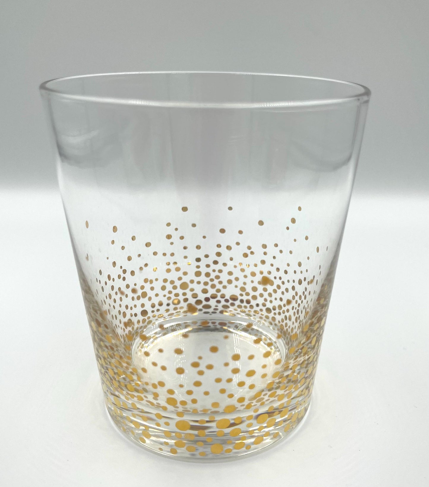 Set of Four Double Old Fashioned Gold Dot Confetti Glasses